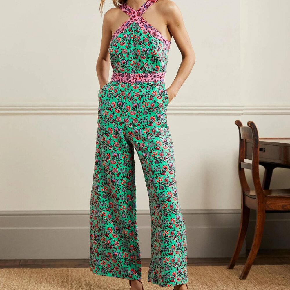 Boden Cross Over Linen Jumpsuit